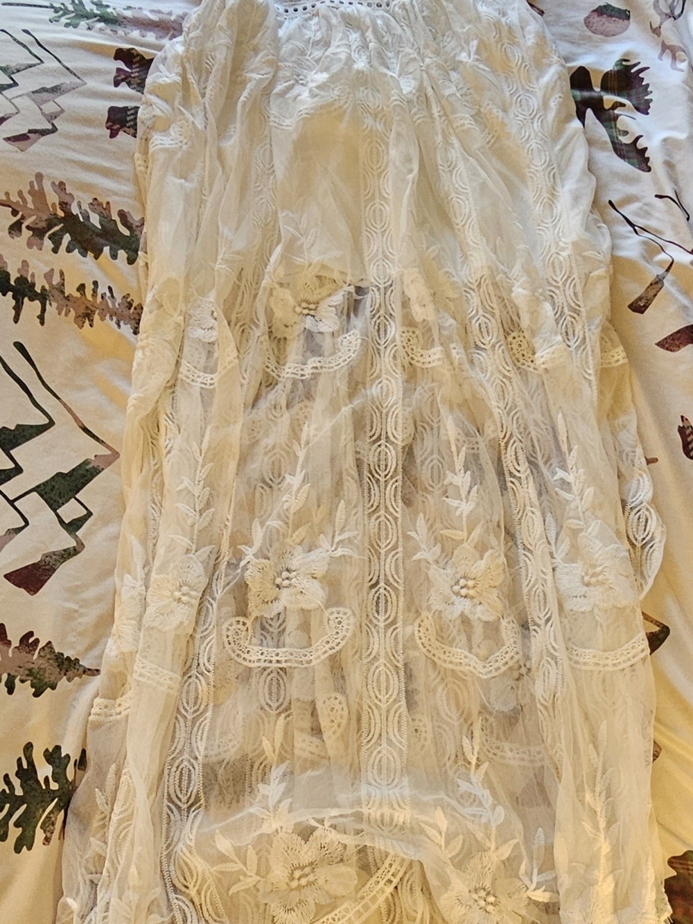 Delicate White Lace Maxi Skirt